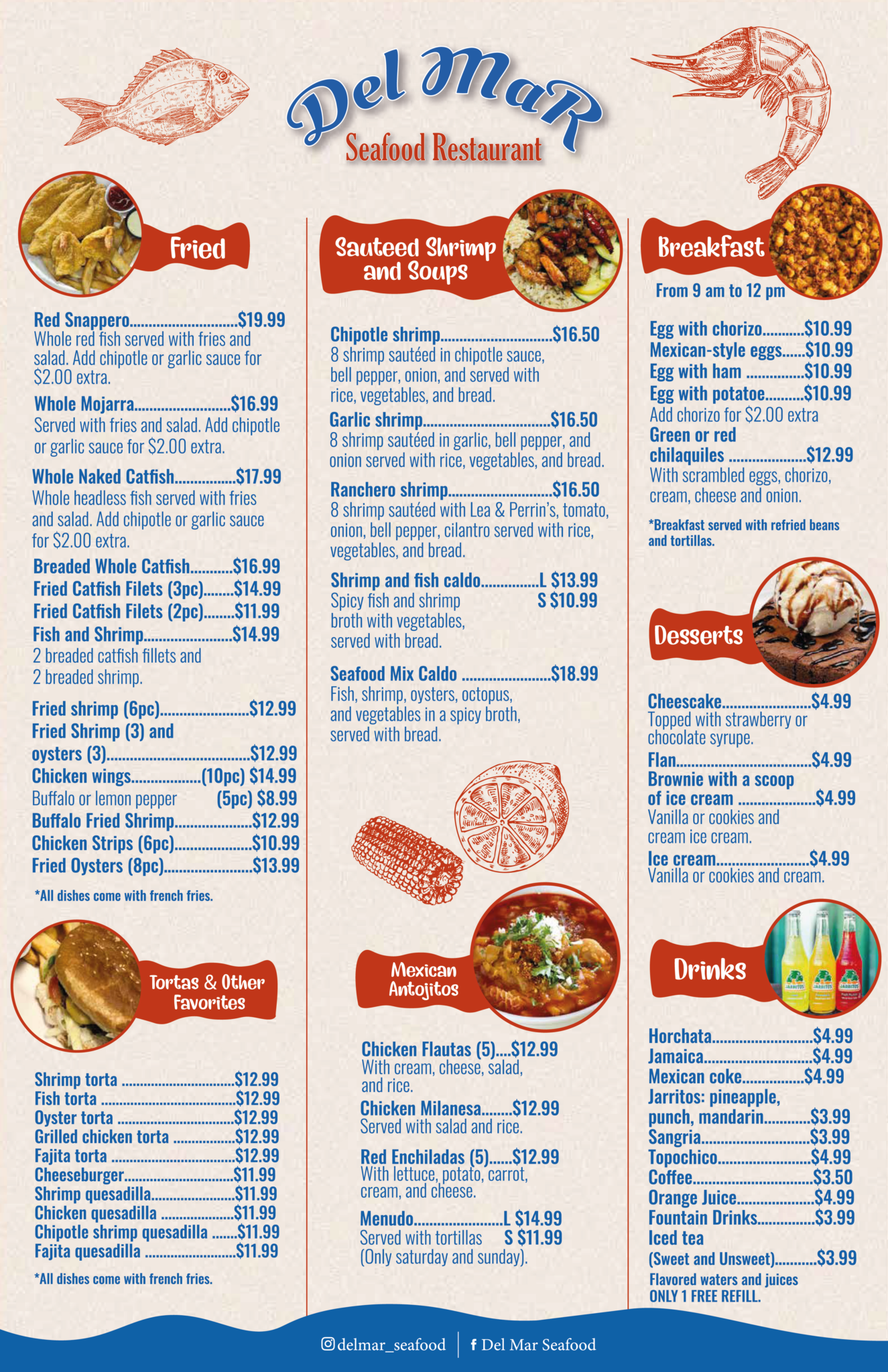 Menu - Del Mar Seafood Restaurant